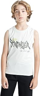 تيشرت رياضي غير منسوج بقصة عادية ورقبة دائرية ضيقة للأولاد من ديفاكتو، D0777A8