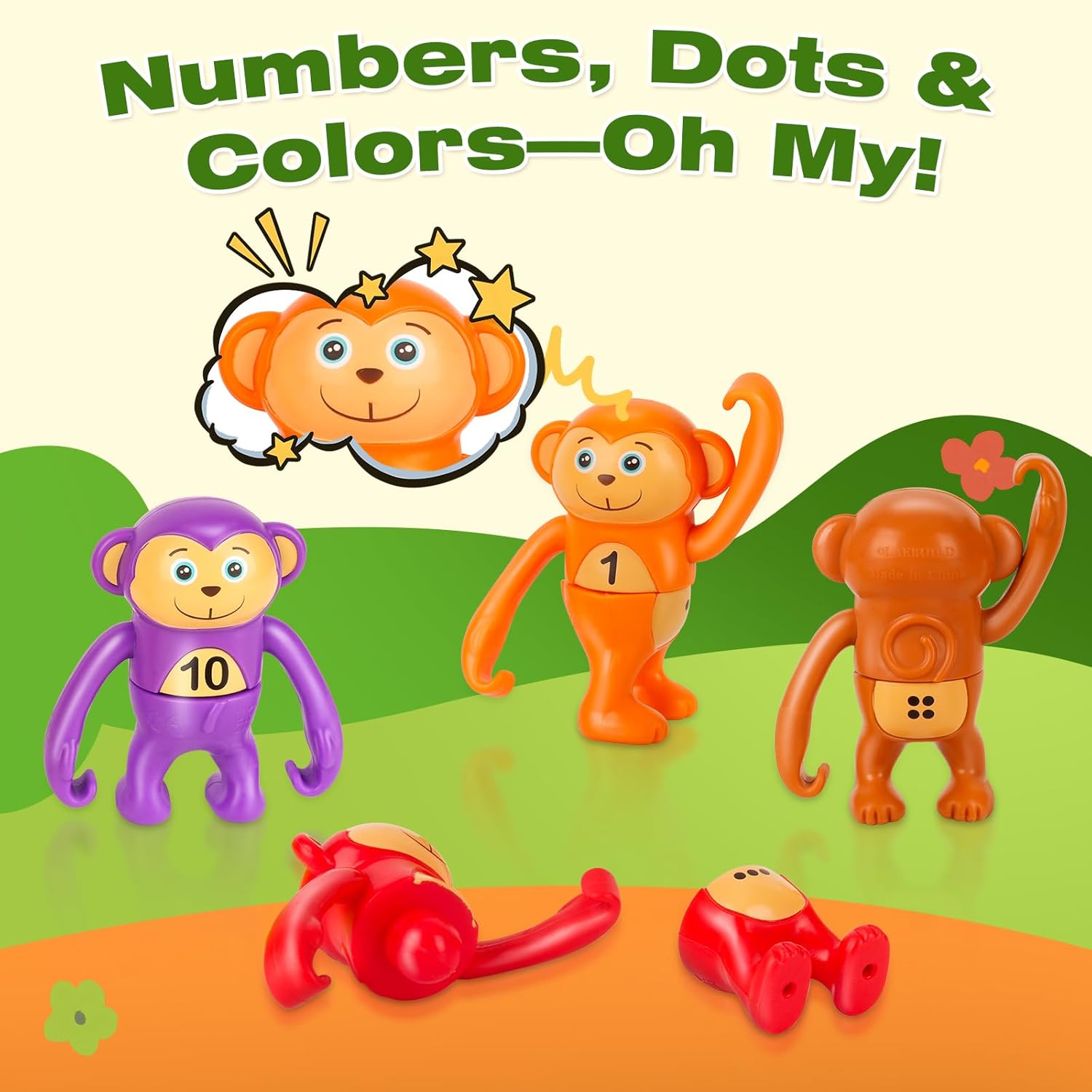 Monkey Doos 10-Piece Count & Match Toy – Educational Stacking Hanging Monkey for 18M+ to 10Y, Parent-Child Play, Decor & Stress Relief Fidget, Safe Preschool Gift