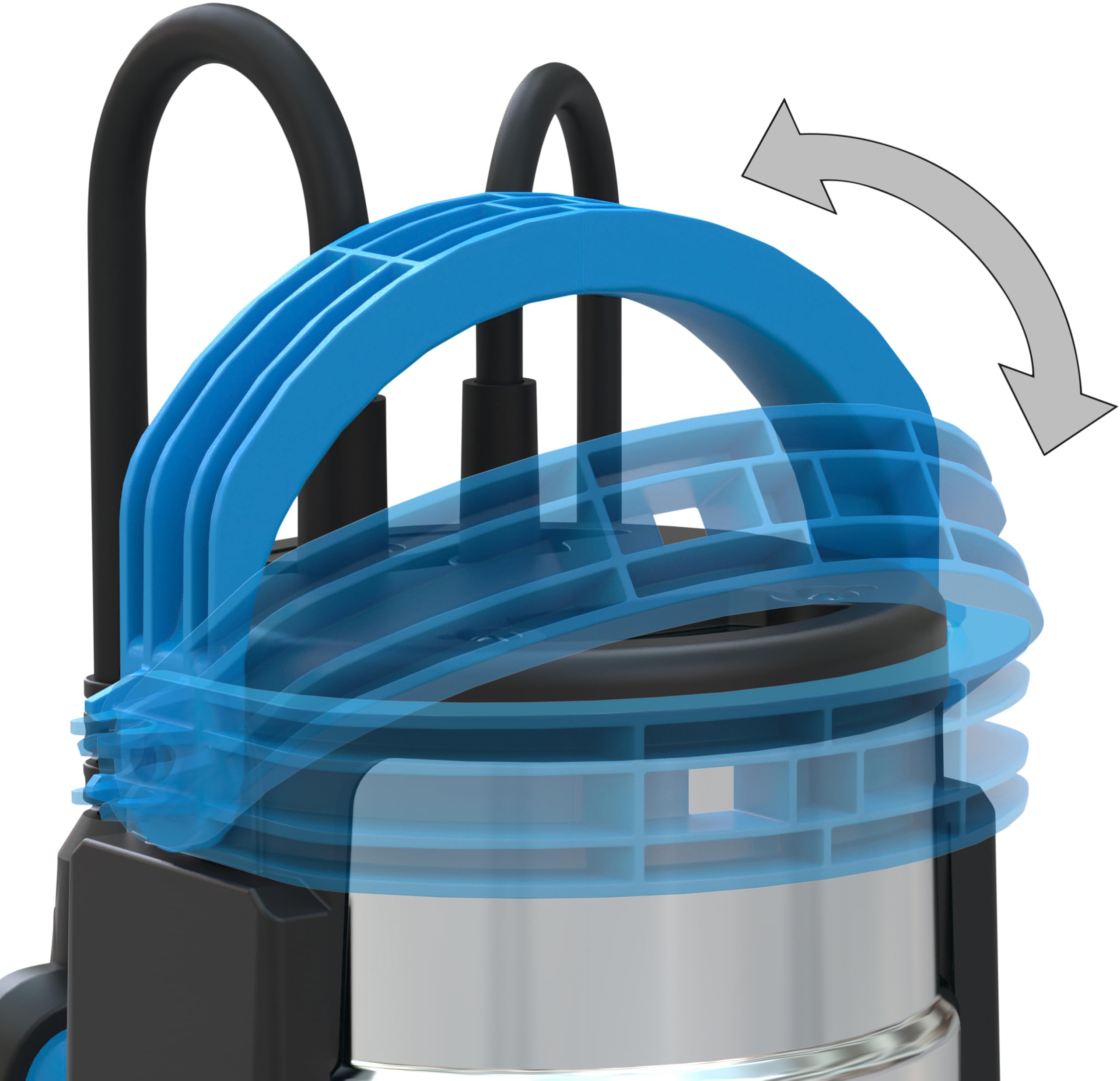 Güde 94600 Kombitauchpumpe GS 750.1 2in1 (750 W, 16.500l/h, max. Förderhöhe 9 m, max. Eintauchtiefe 7 m), Blau, Schwarz