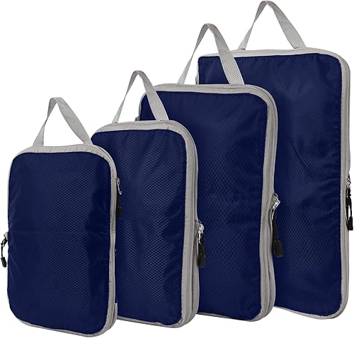 TrendySupply Cubos de embalaje de compresión para viajes, cubos de embalaje y organizadores de viaje (4 azul liso)