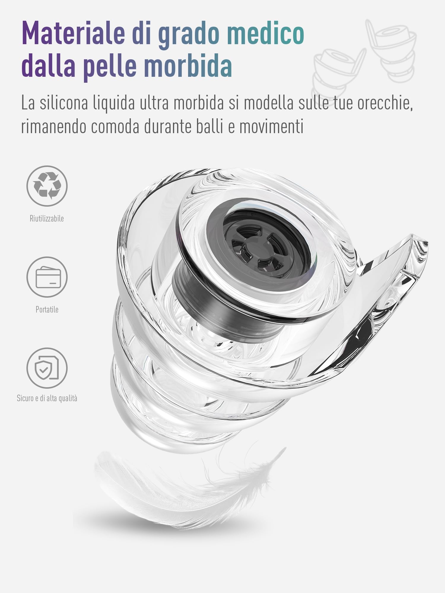 Hearprotek Tappi per orecchie antirumore, 2 paia riutilizzabili protezione dell’udito ad alta fedeltà tappi orecchie musica per la riduzione del rumore,le feste, i festival e i concerti,aereo(nero)