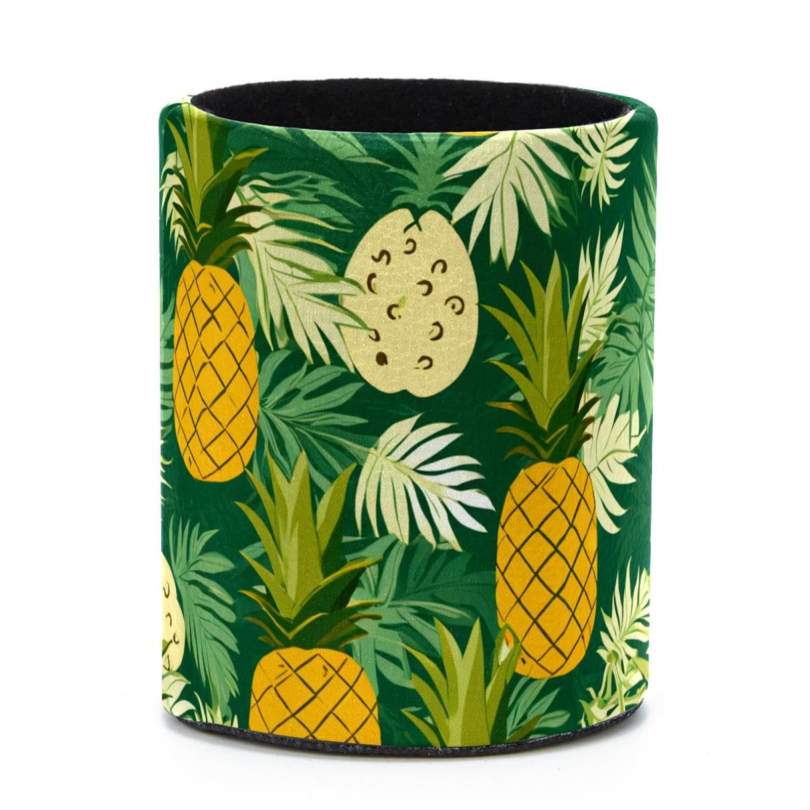 VAPOKF Round Pencil Holders for Desk, Colorful Pineapple Pen Holders Pen Pot Makeup Brushes Storage Desktop Stationery Supplies Organiser for Home Office