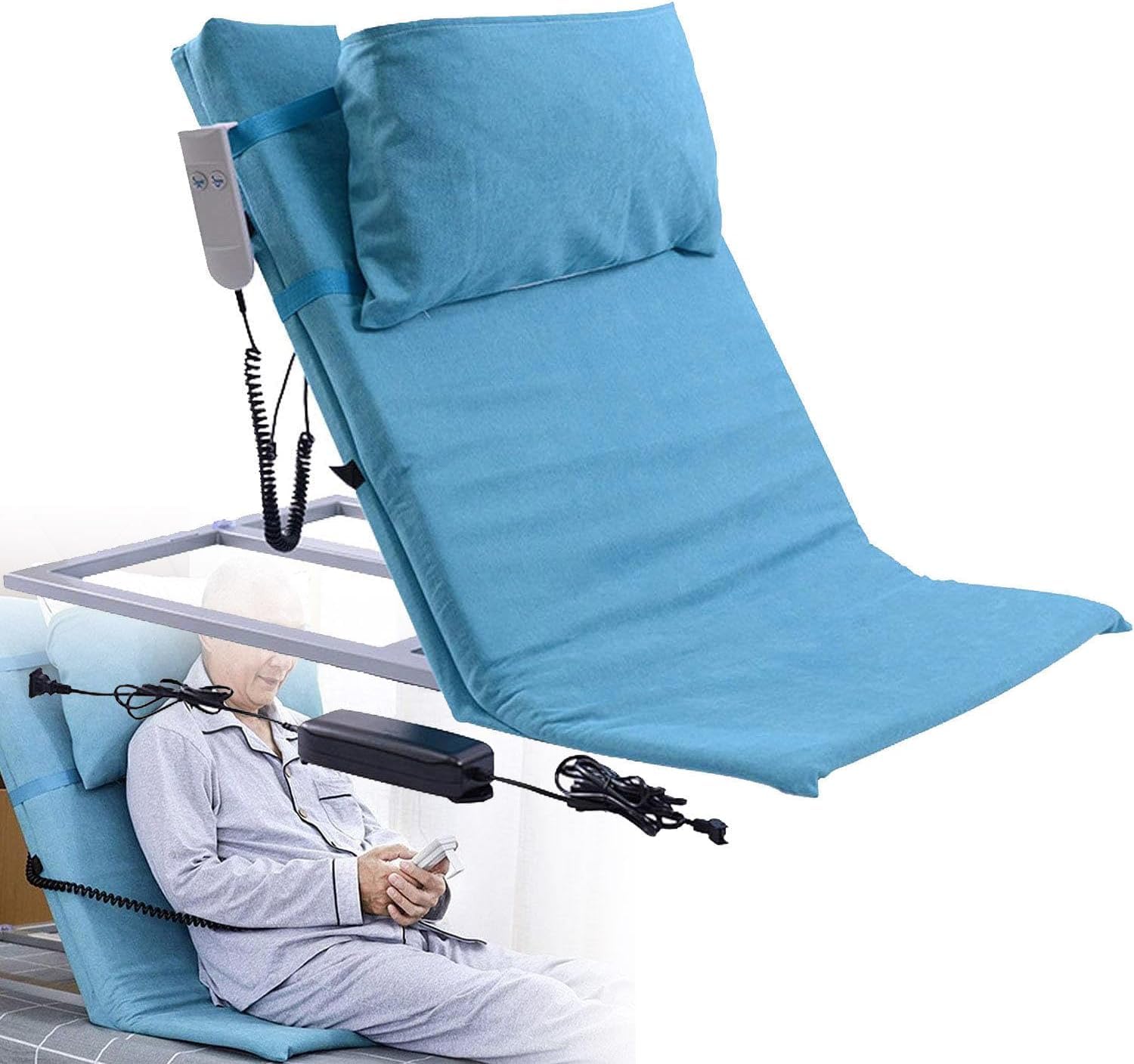 Respaldo de cama ajustable eléctrico – Ayuda de ayuda para sentarse para levantamiento de potencia para apoyo médico y comodidad