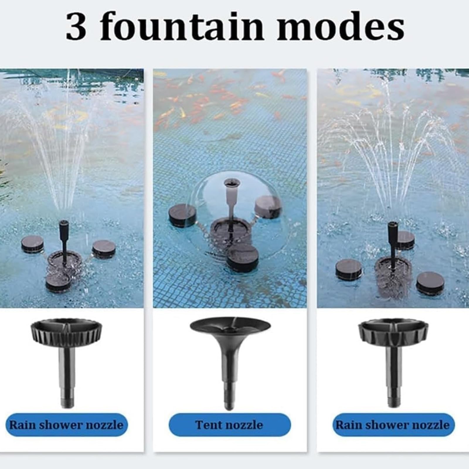 Skimmer galleggiante per laghetto, aspiratore per foglie e detriti, 3 modalità di fontana, strumento di pulizia ideale per giardino, patio, cortile, collettore di foglie di superficie