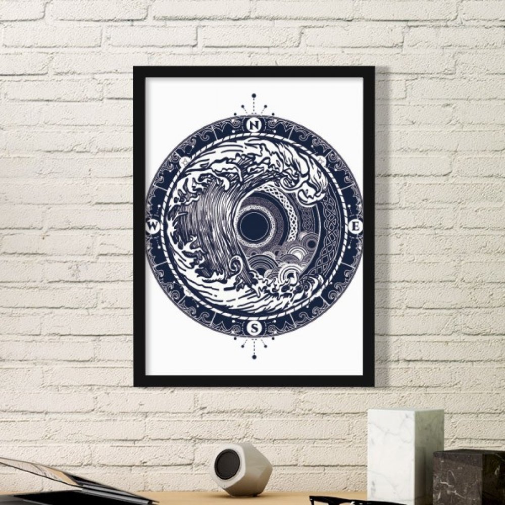 Cercle d'art modèle Simple Cadre photo Vagues Boussole Art