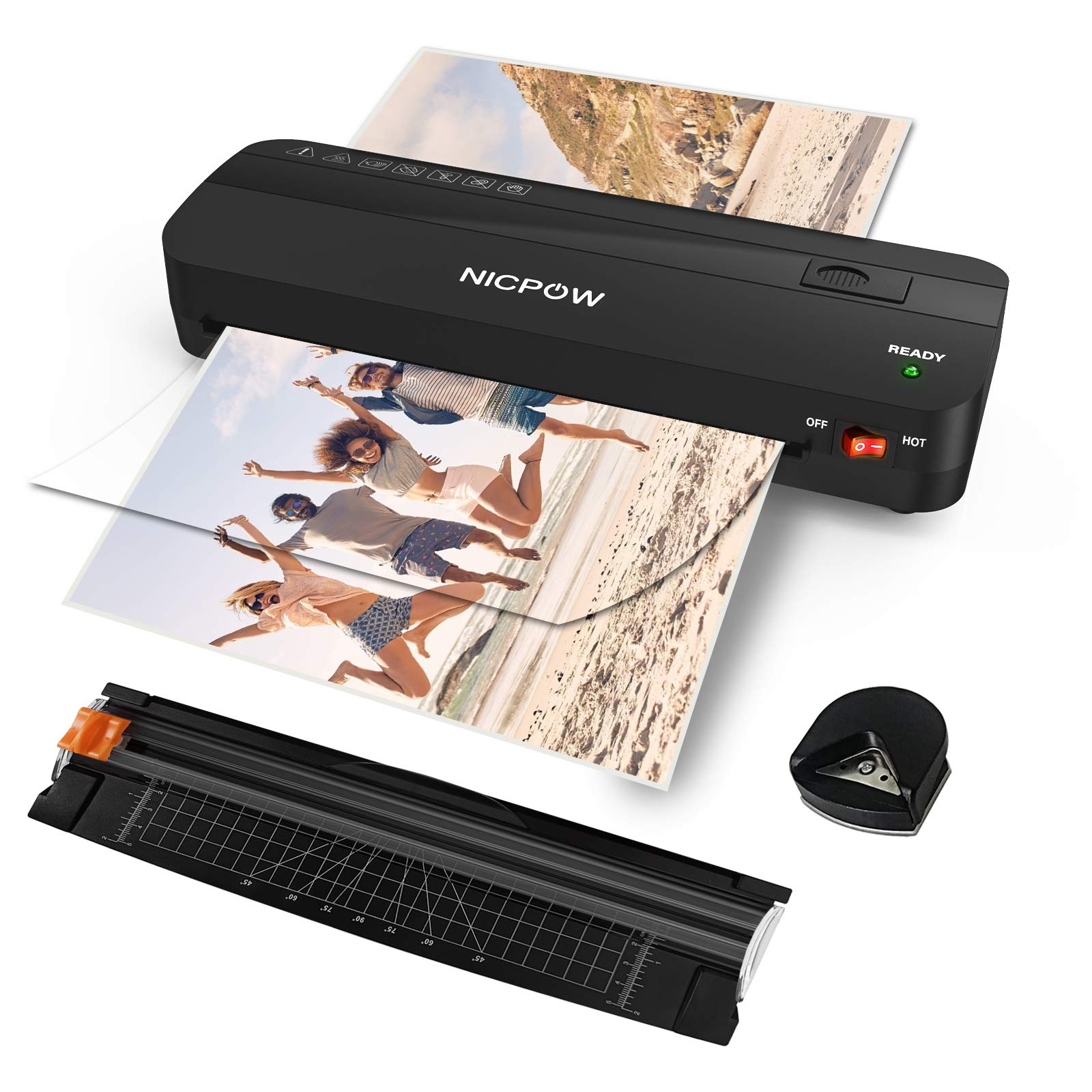 Buy Laminator, NICPOW Laminating Machine with 30 Laminator Pouches A4