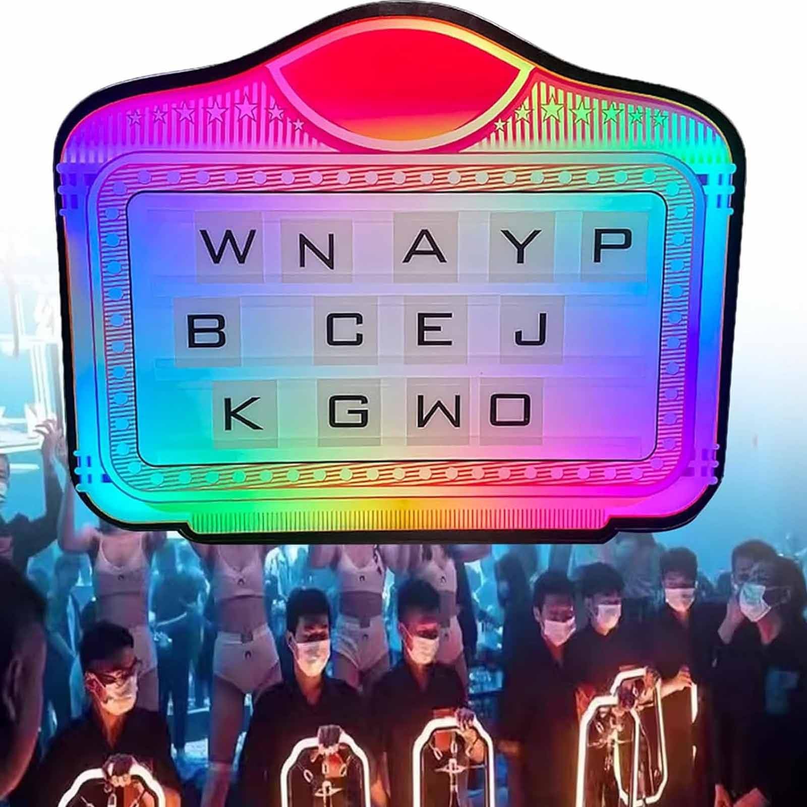 Usługa znaku klubowego Klub nocny Świecący prezenter LED Ręka trzymająca znak, Pudełko świetlne z wymiennymi literami, Niestandardowe logo, Na prywatne przyjęcie w barze,B