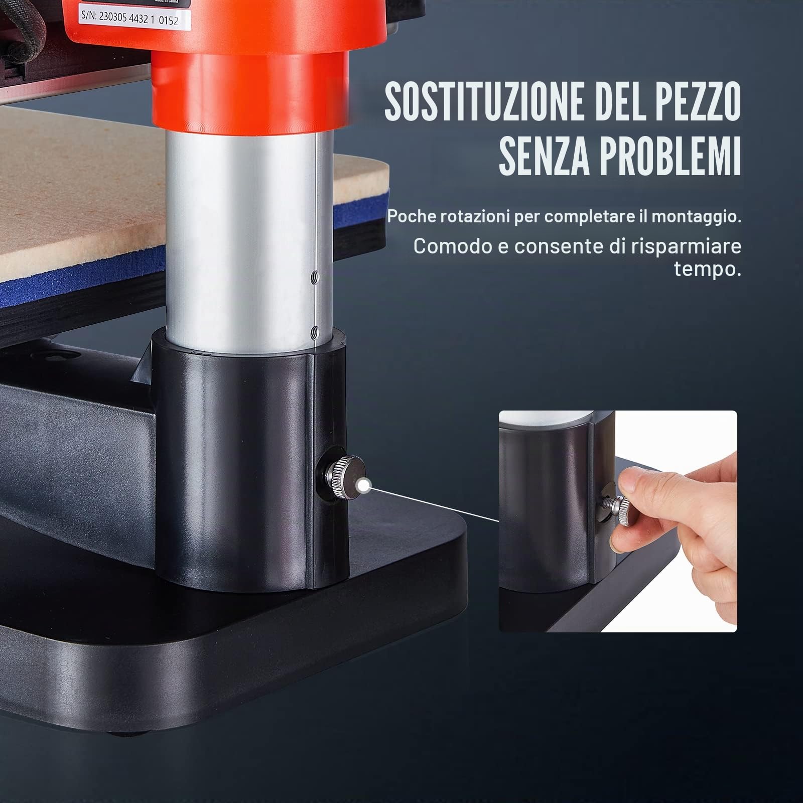 VEVOR Pressa di Calore Oscillante Multifunzione 42 x 40 x 39 cm Macchina per Sublimazione 6 in 1 Pressa di Calore con Testata a 360° per Magliette/Cappelli/Tazze/Progetti di Trasferimento di Calore