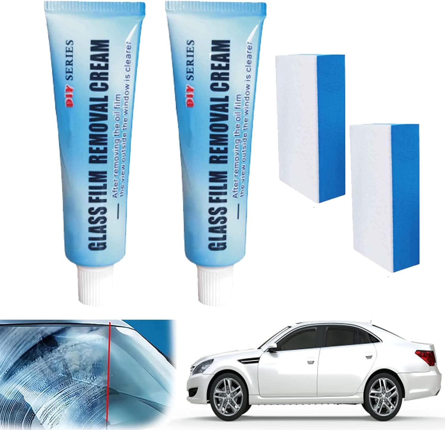 Car Glass Oil Film Cleaner, Glass Oil Film Removing Paste,Glass Film Removal Cream