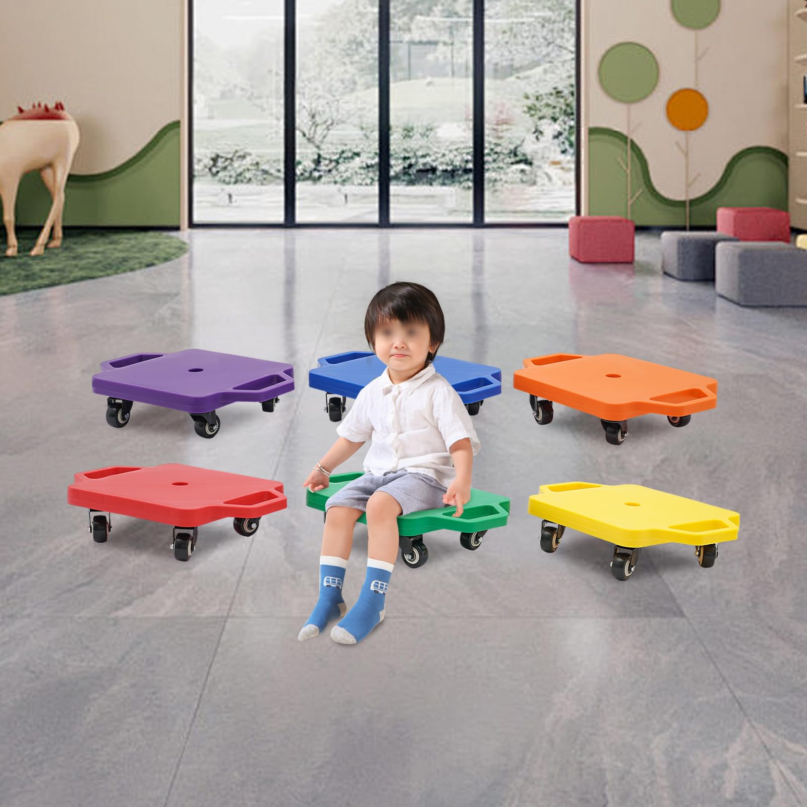 Scooter Board per bambini, in plastica, per il tempo libero, per l'equilibrio e la coordinazione, favorisce il divertimento e il movimento per la casa o la palestra