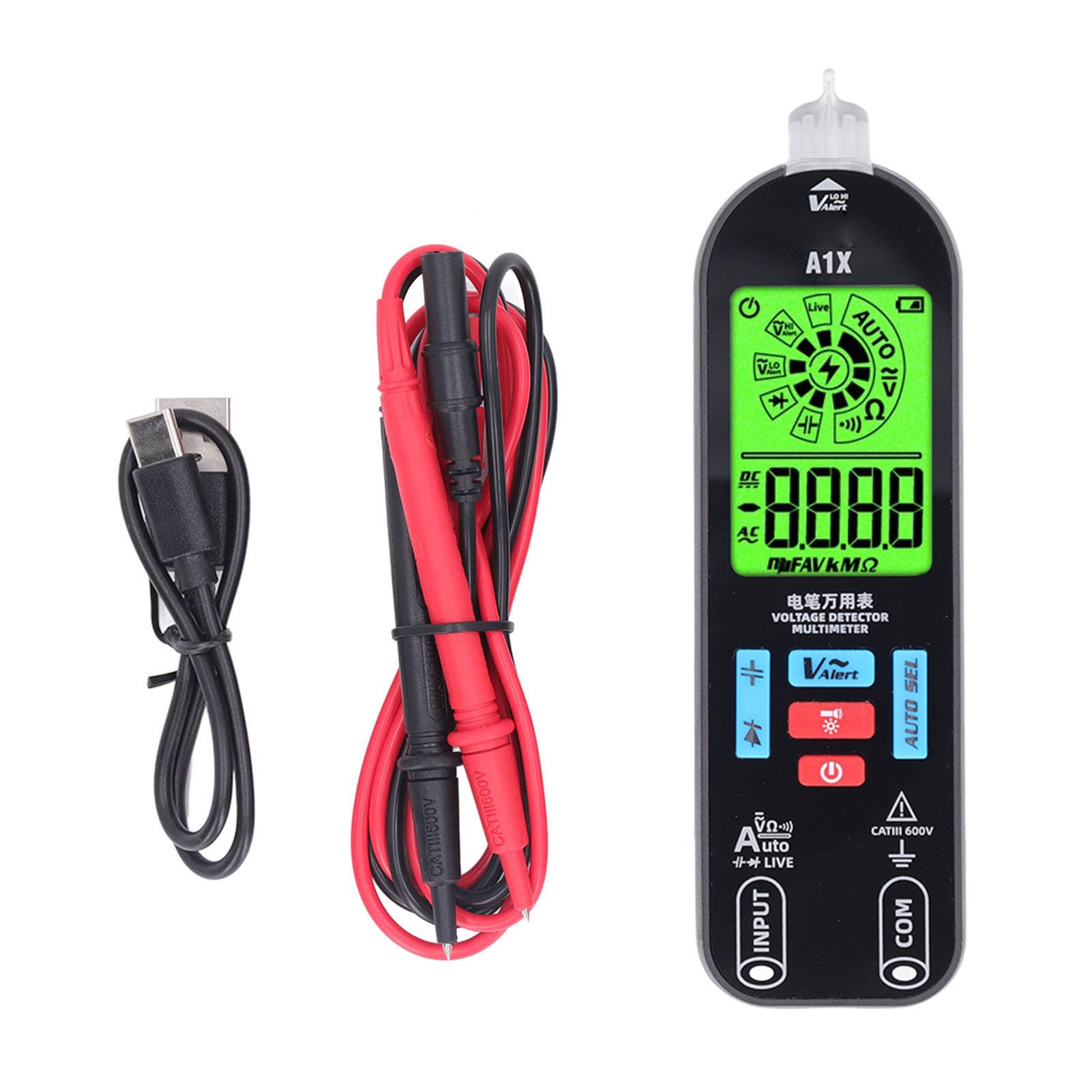 See full amazon price history chart for Smart Digital Multimeter, Capacitance Diode Continuity Resistance AC DC Voltage Tester Rechargeable Voltmeter with 2 Probe (Without Storage Bag) Smart Digital Multimeter, Capacitance Diode Continuity Resistance AC DC Voltage Tester Rechargeable Voltmeter with 2 Probe (Without Storage Bag) (B0CM9GVG7D) Amazon Price History, Amazon Price Tracker