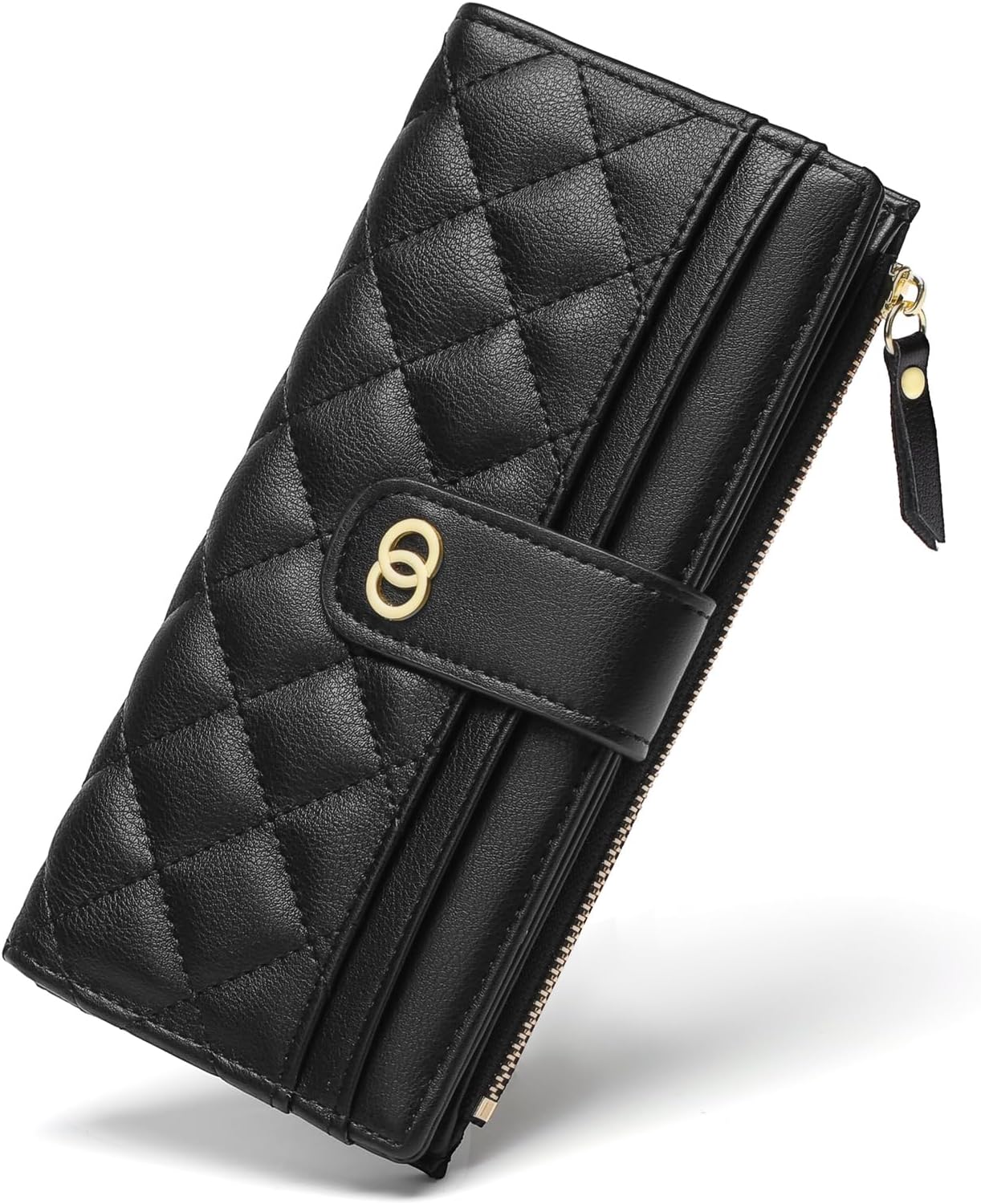 Womens Wallet Slim Rfid Blocking Bifold Leather Credit Card Wallets for Women Clutch with Zipper Coin Pocket