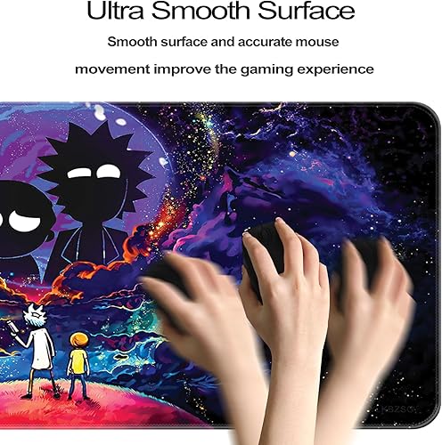 Miniatura 3 de YLKBZSG Alfombrilla de mouse de anime japonés con estrellas espaciales de cielo nocturno, cojín de mesa personalizado extendido, base de goma gruesa