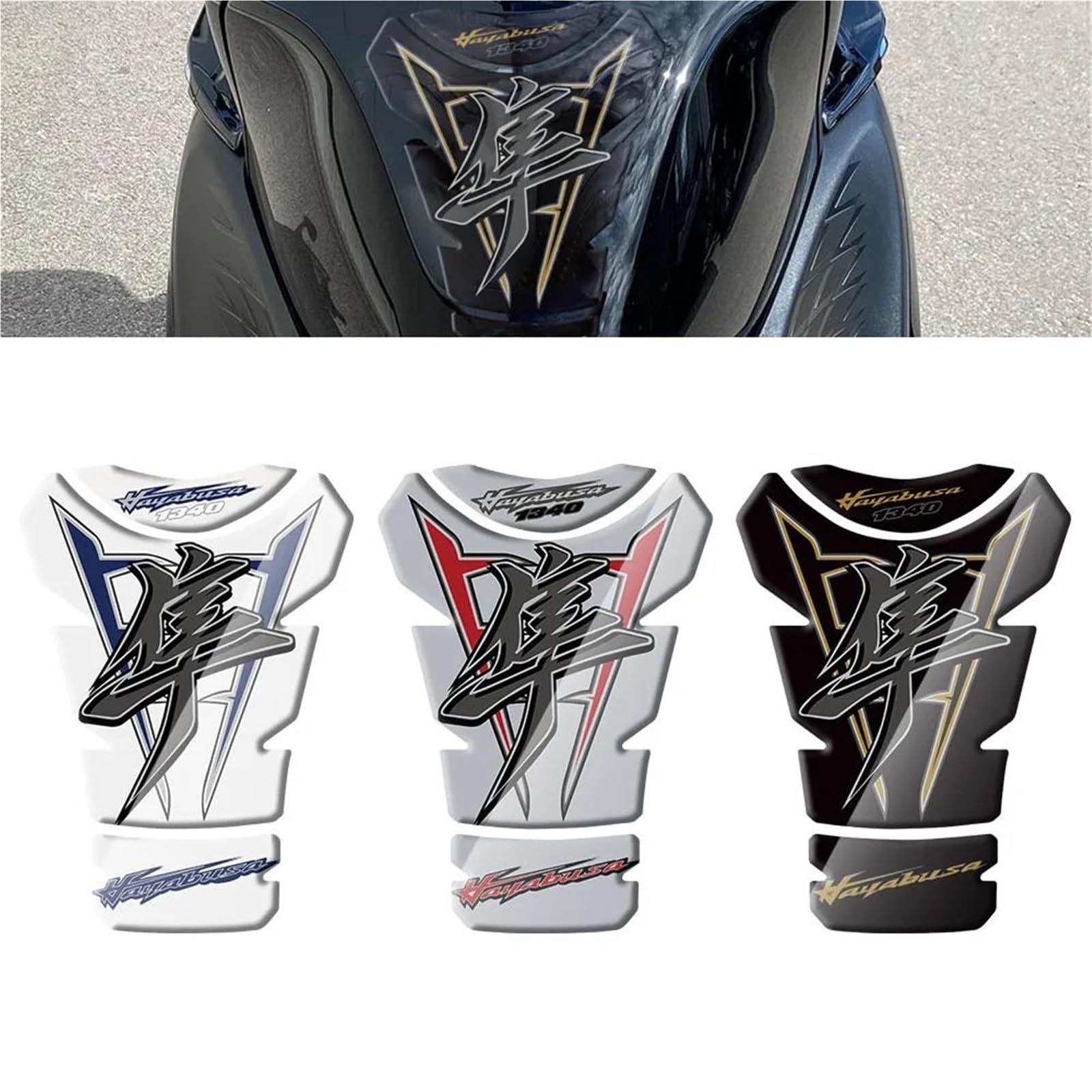 Tapis décoratifs Protection De Réservoir Latérale pour Moto pour Suzuki pour Hayabusa GSX1340R GSX 1340 R 1999-2025(Style 3)