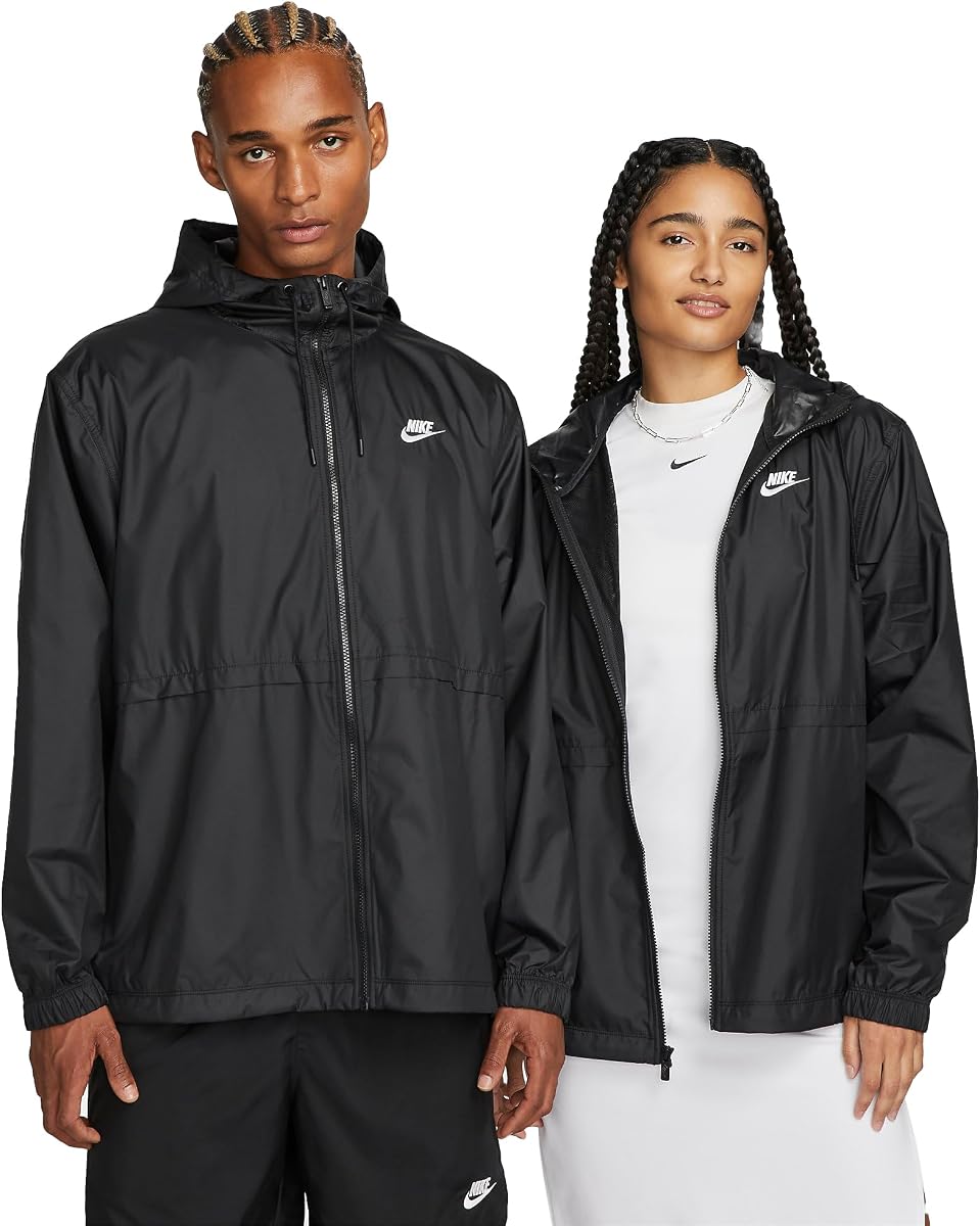 Nike Sportswear Essential Women's Woven Jacket (Medium, Black/White)