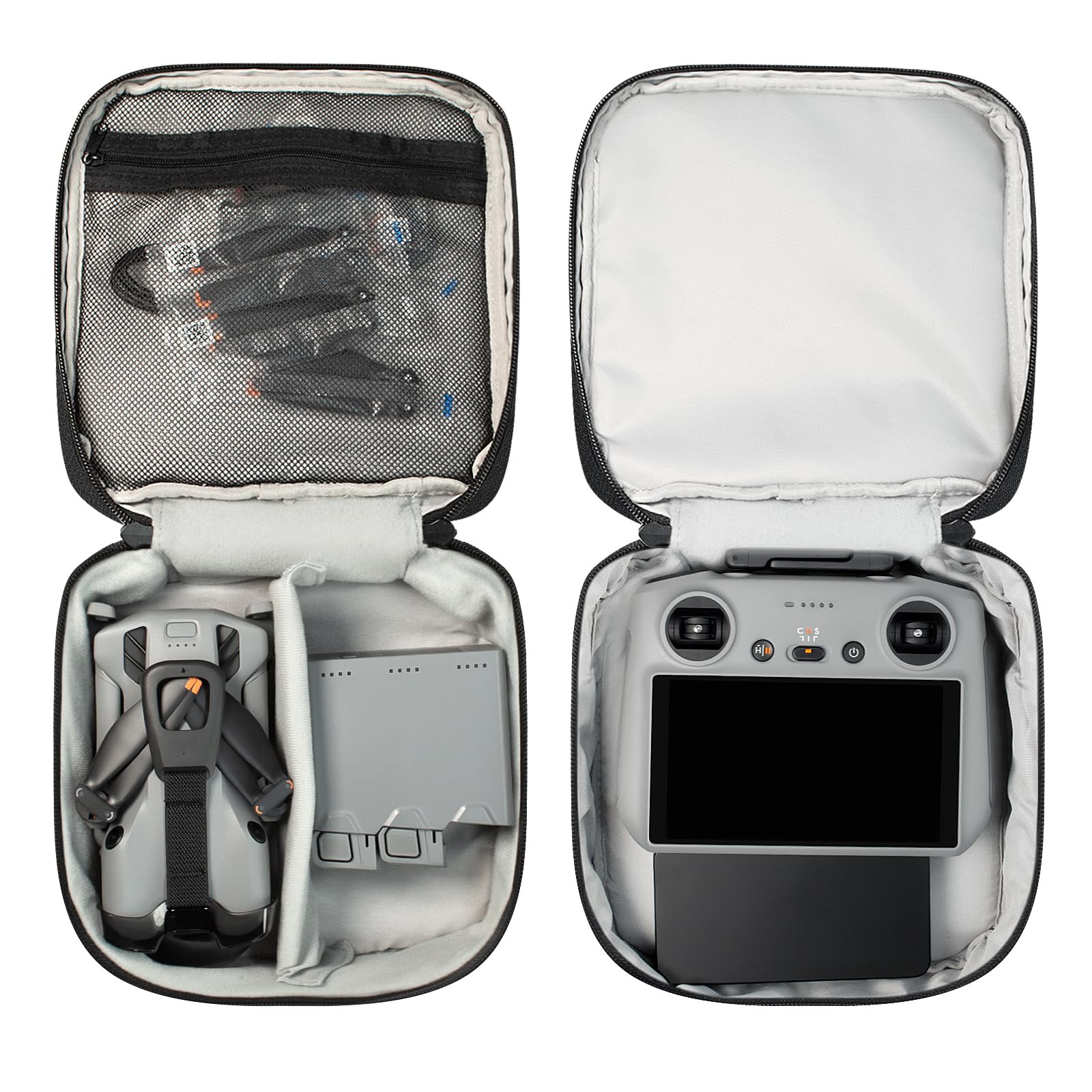 Ochronna torba do przechowywania pilota DJI RC 2 do drona DJI Mini 5 Pro, nylonowa wodoodporna torba do przenoszenia z miękkim aksamitnym wnętrzem na baterie, kable, filtry, akcesoria