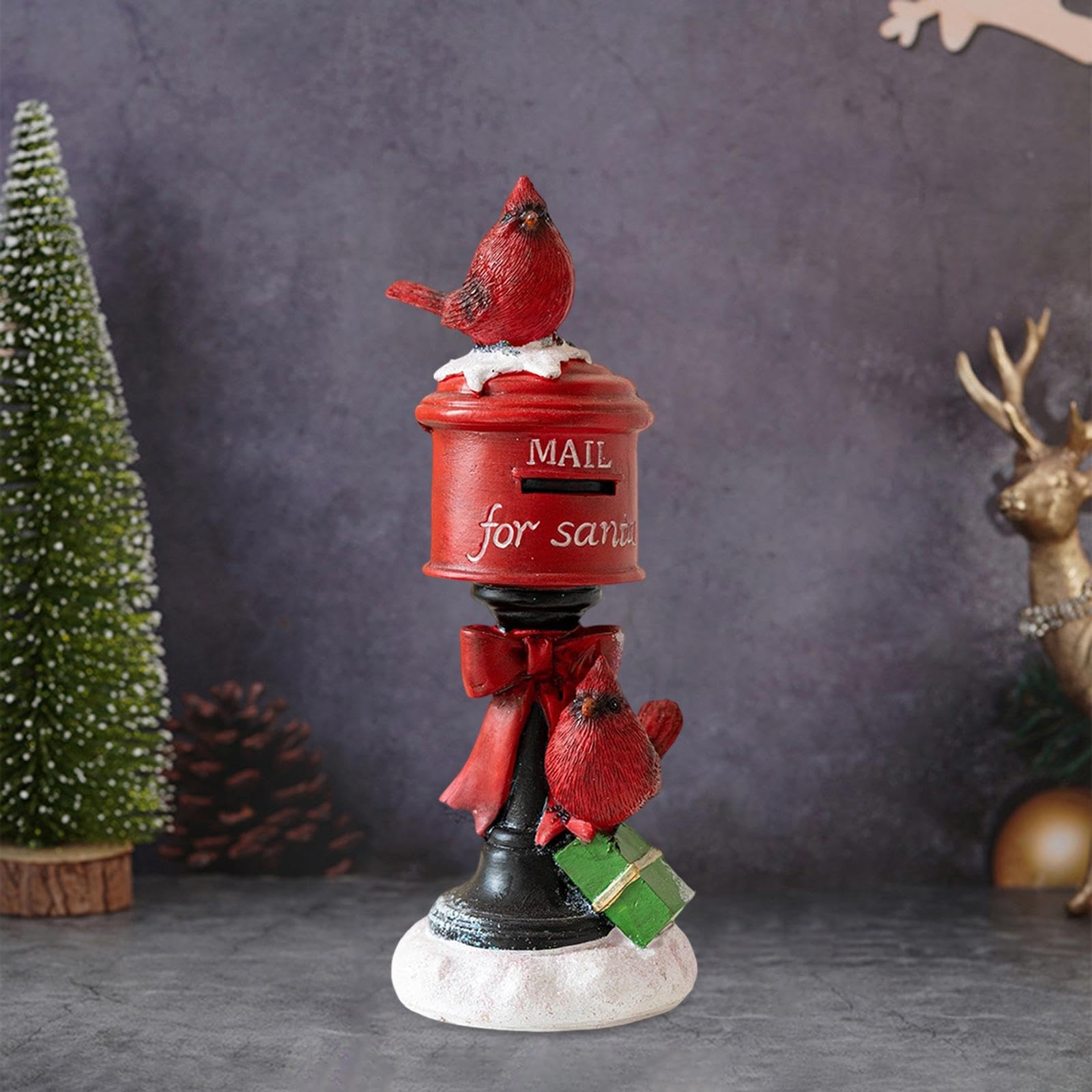 Figura de Cardenal Navideño, Escultura, Centro de Mesa, Decoración Navideña, Decoración de Mesa, Estatua de Pájaro para Estantería O Repisa de, Style a