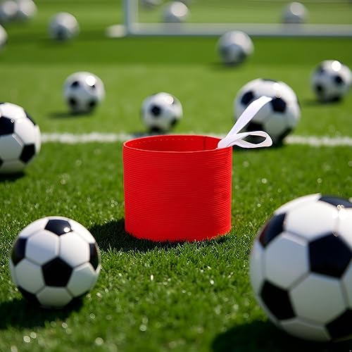 Miniatura 9 de 1 brazalete rojo para adulto, elástico, antideslizante, ajustable, color neón, adhesivo para fútbol, entrenamiento, equipo, suministros deportivos,