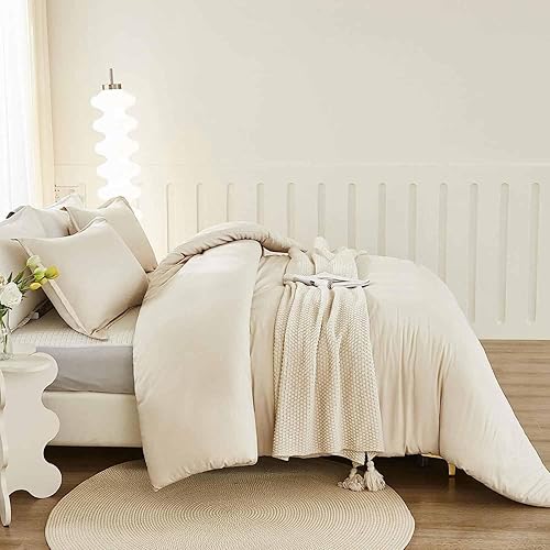 Miniatura 6 de Nanko Juego de funda de edredón gris tamaño Queen, lujoso y lujoso diseño floral de hojas de árbol copetudo, funda de edredón de microfibra con