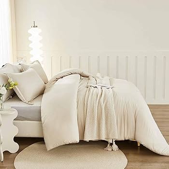 Amazon.com: Nanko Beige Duvet Cover Set Queen Size, 3 Pcs Amazon.com: Nanko Beige Duvet Cover Set Queen Size, 3 Pcs
