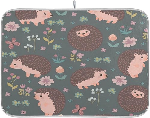 Miniatura 1 de Kigai Lindo tapete de secado de platos de erizo para encimera de cocina, 18 x 24 pulgadas, almohadilla de secado ultra absorbente, accesorios de