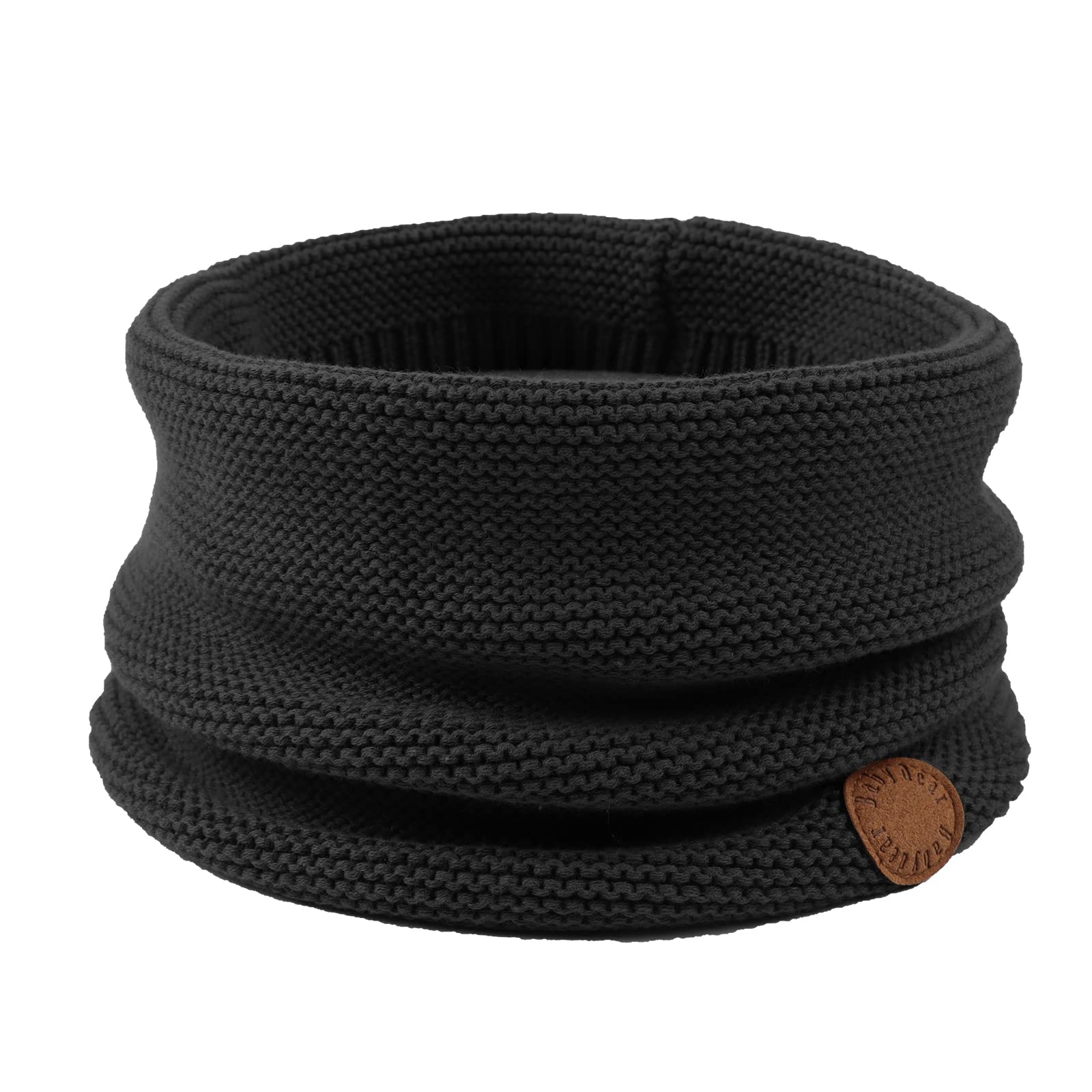 Xiaohawang Men's Black Knitted Baby Boys Girls Scarf Warm Autumn Winter Toddler Scarves Cotton Kids Neck Warmer (Black)