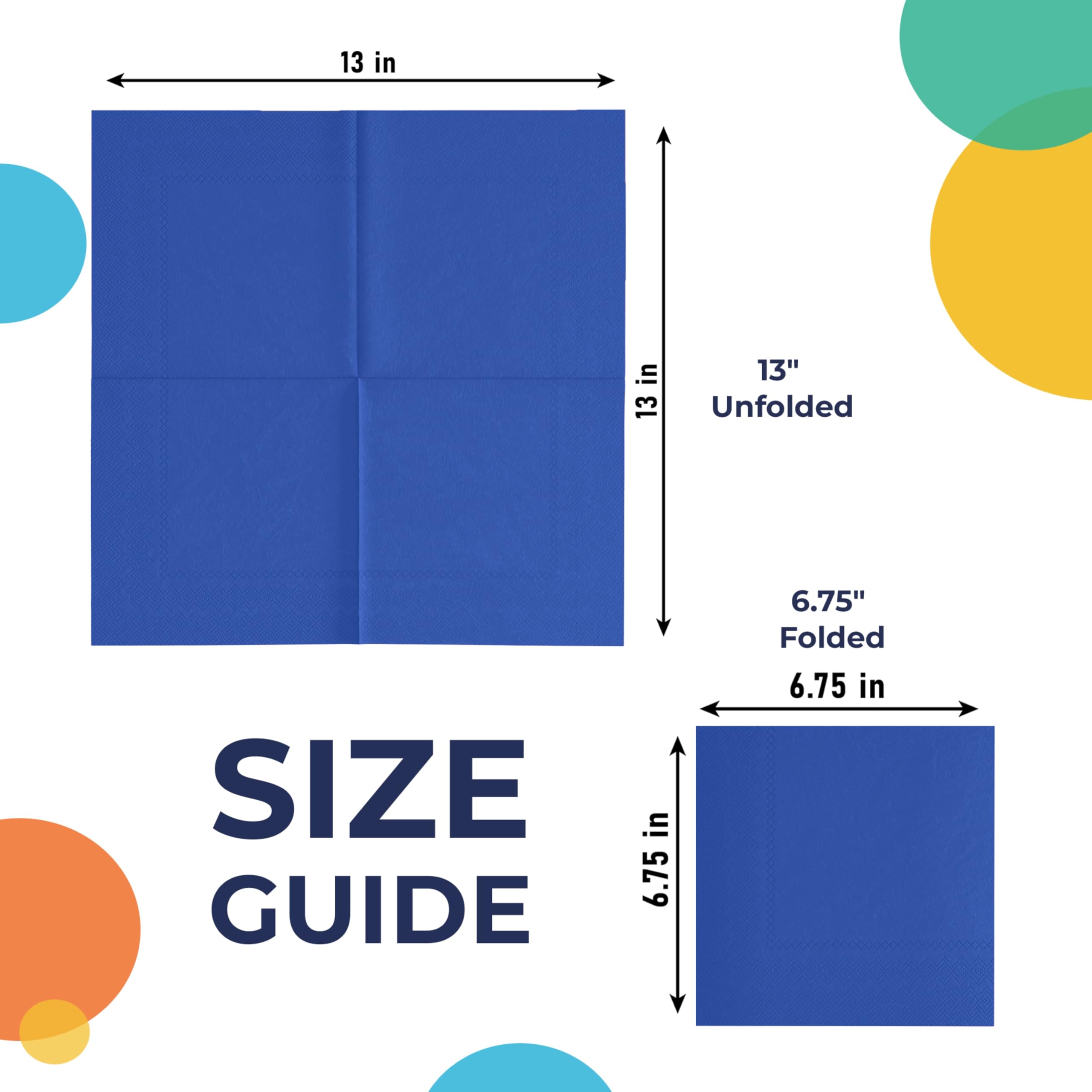 Party Solids Servilletas desechables de color azul oscuro, 200 unidades, 2 capas, color azul oscuro, servilletas de papel para uso diario para fiestas y suministros de fiesta