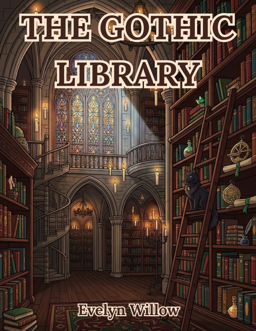 The Gothic Library: An Intricate Adult Coloring Book of Dark Academia Aesthetics, Scholar's Studies and Hidden Cats for Anxiety Relief (The Dark Academia Series)