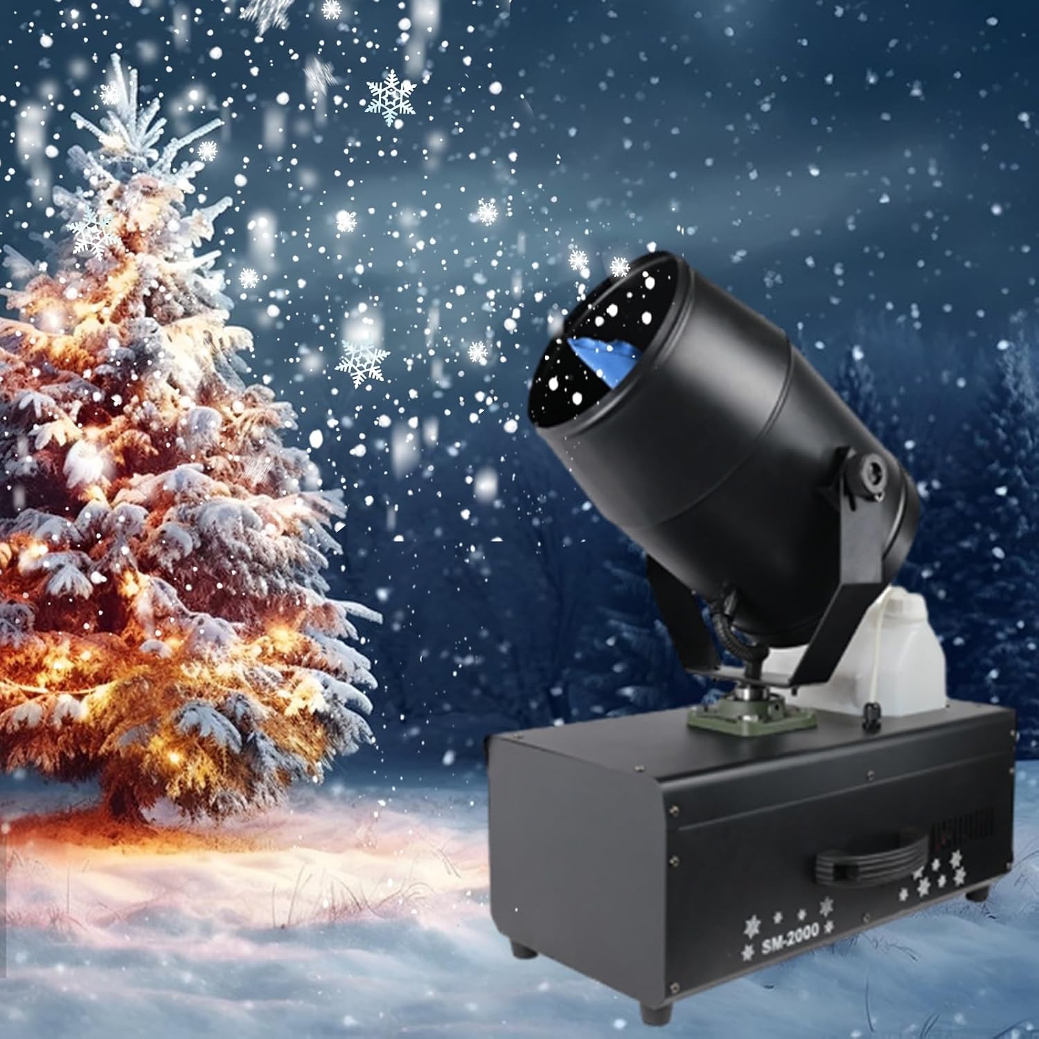 Máquina de nieve artificial con mando a distancia 2000W miniatura 1