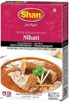 Shan - Nihari Masala Seasoning Mix (60g) - Spice Packets for Slow Cooked Meat Stew
