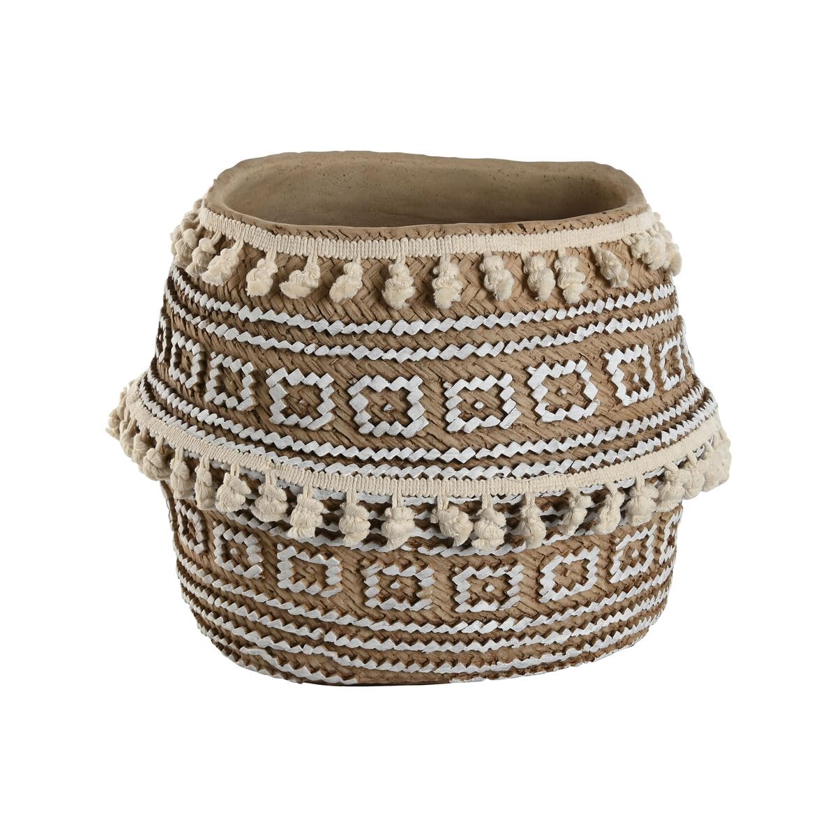 Home ESPRIT Planter Brown Beige Cement Tropical 34 x 34 x 26 cm