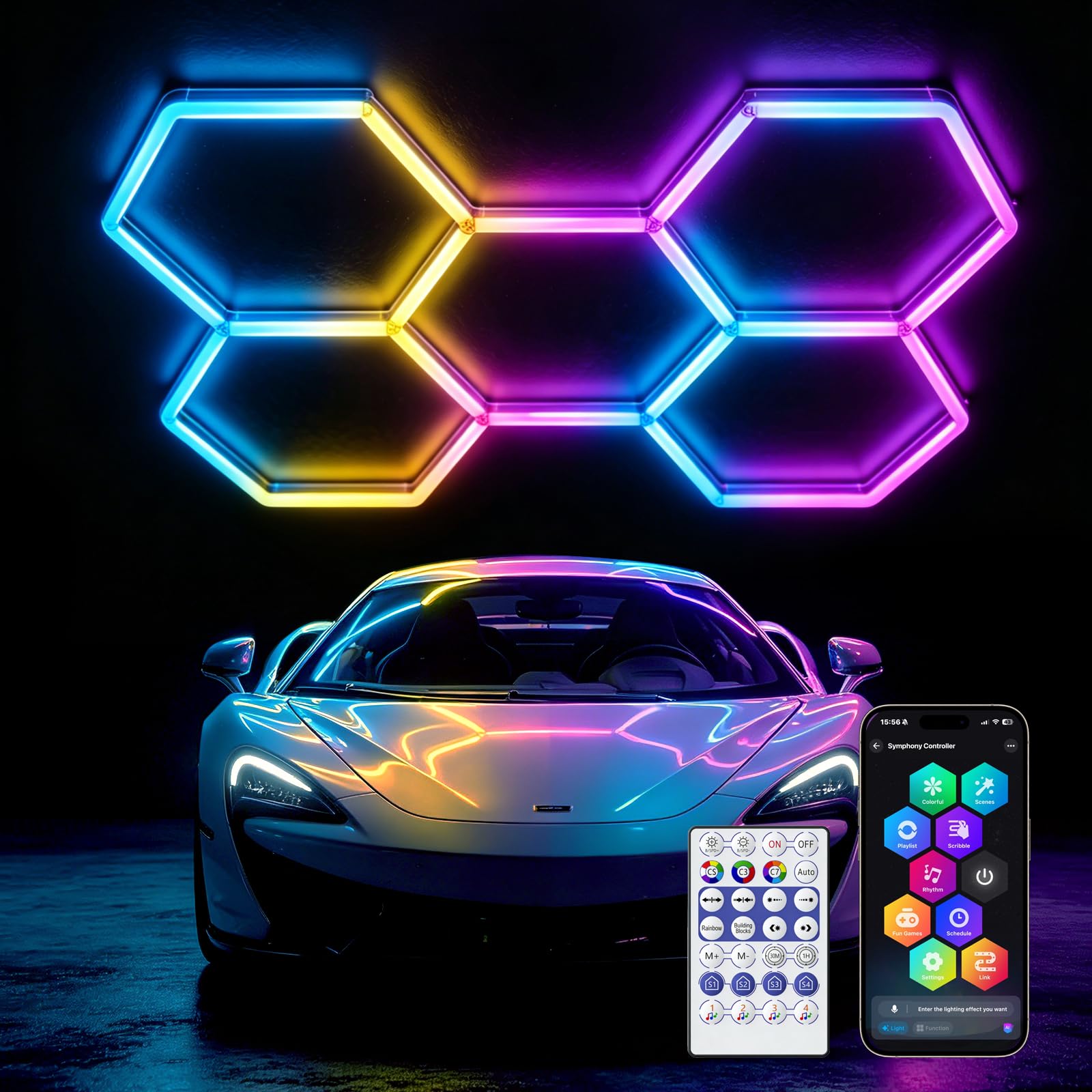 Photo 1 of GOSLARLIT RGB Hexagon LED Garage Light