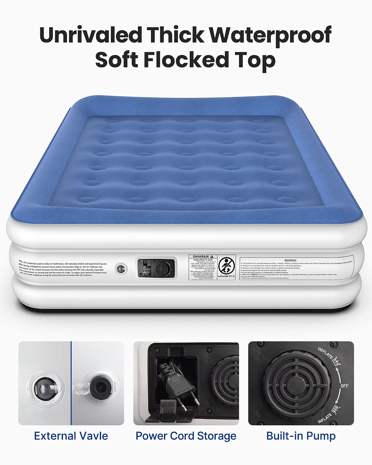 iDOO King Size Air Bed, Inflatable bed with Integrated Pillow