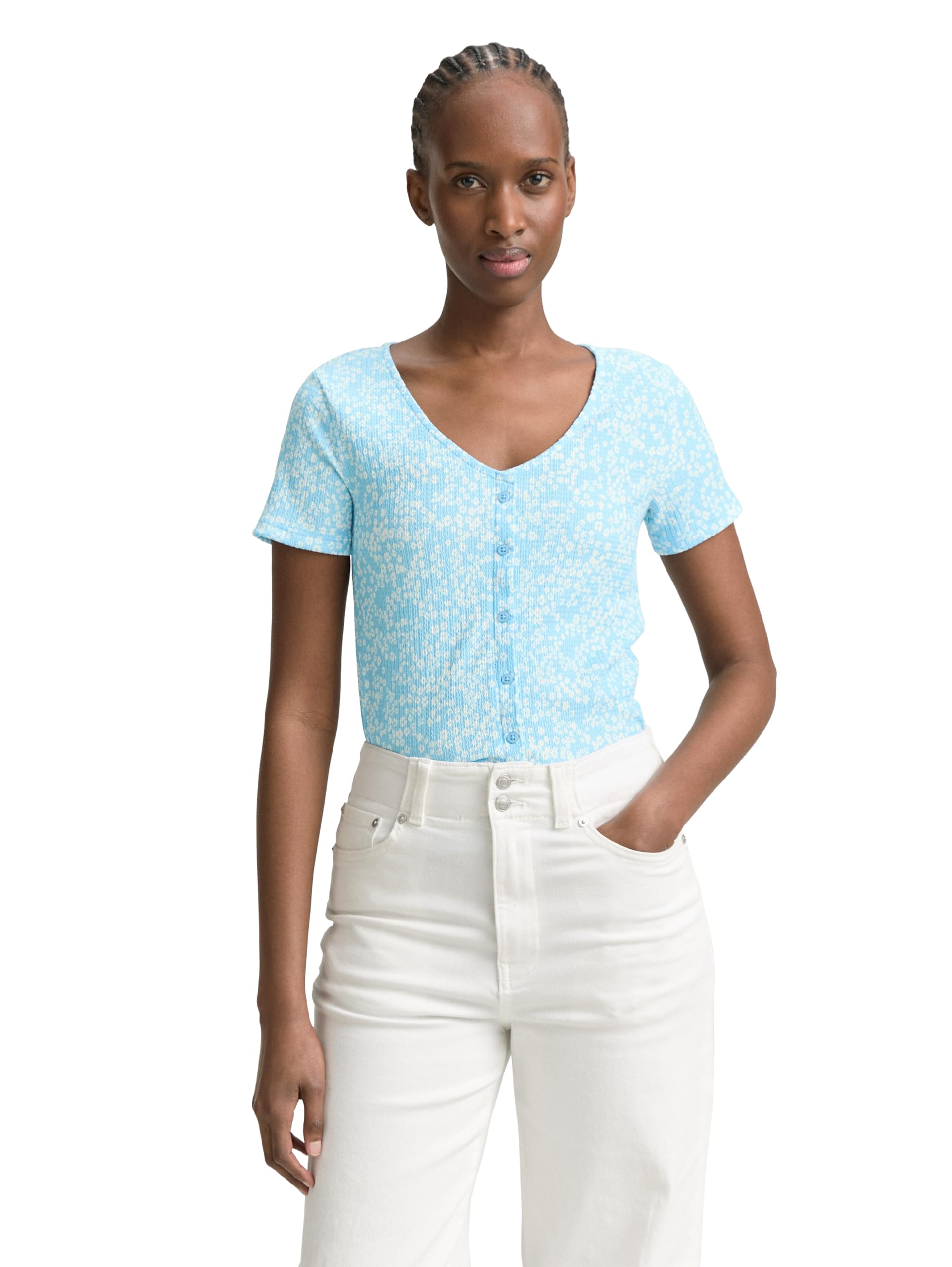 TOM TAILOR Denim Women's 1046553 T-Shirt, 38267-Small Flower Print, XS