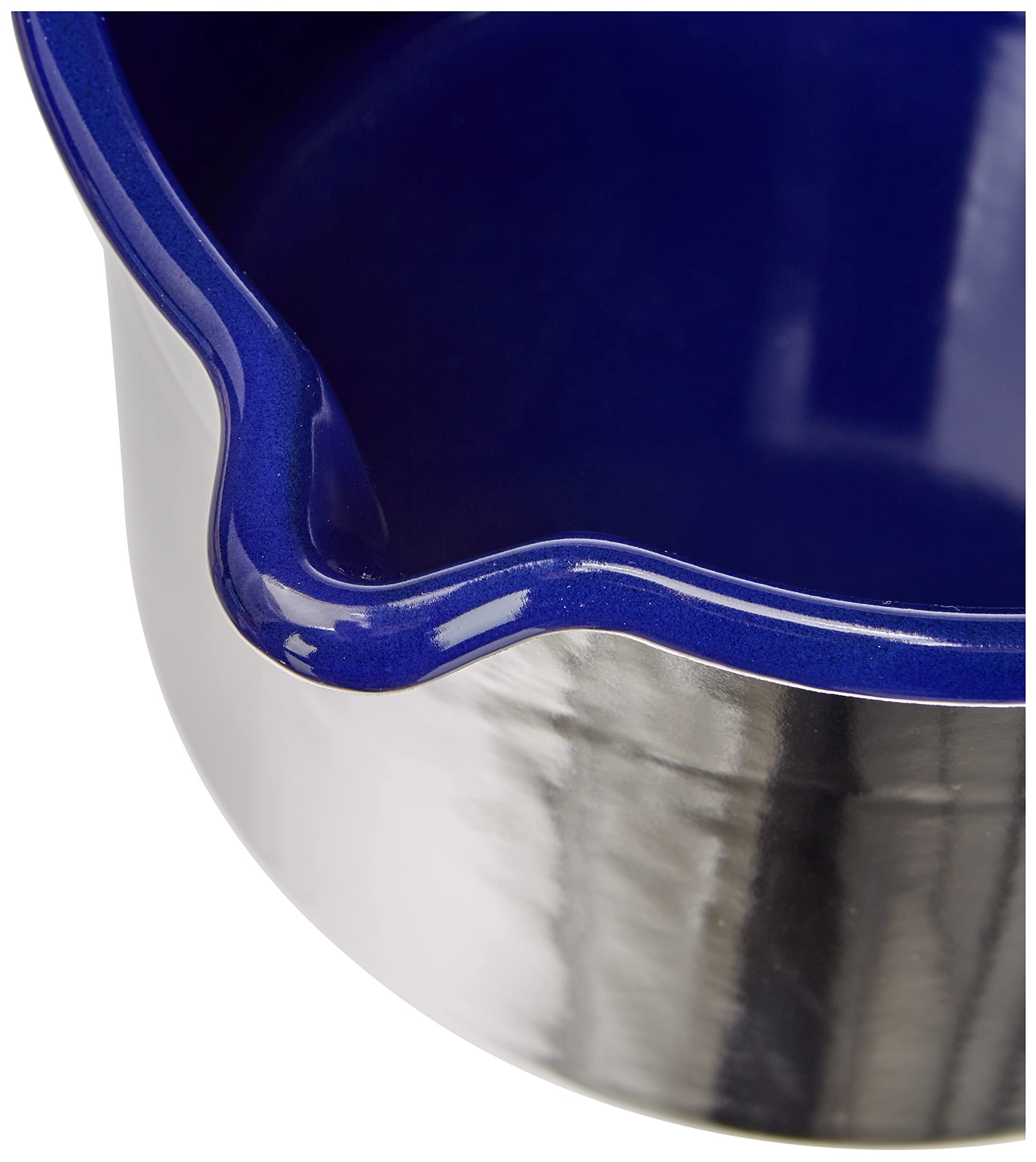 Riess, 0054-025, pentola per becco nero/blu 16, CLASSIC – HOTEL Profi nero/blu, diametro 16 cm, altezza 13 cm, contenuto 2 litri, smaltato, brocca per latte con beccuccio, induzione
