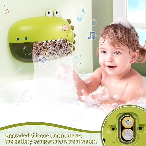 Miniatura 2 de Lehoo Castle Juguetes de baño para bebés, máquina de burbujas de baño para niños, juguete automático de bañera para niños pequeños con 12 melodías,