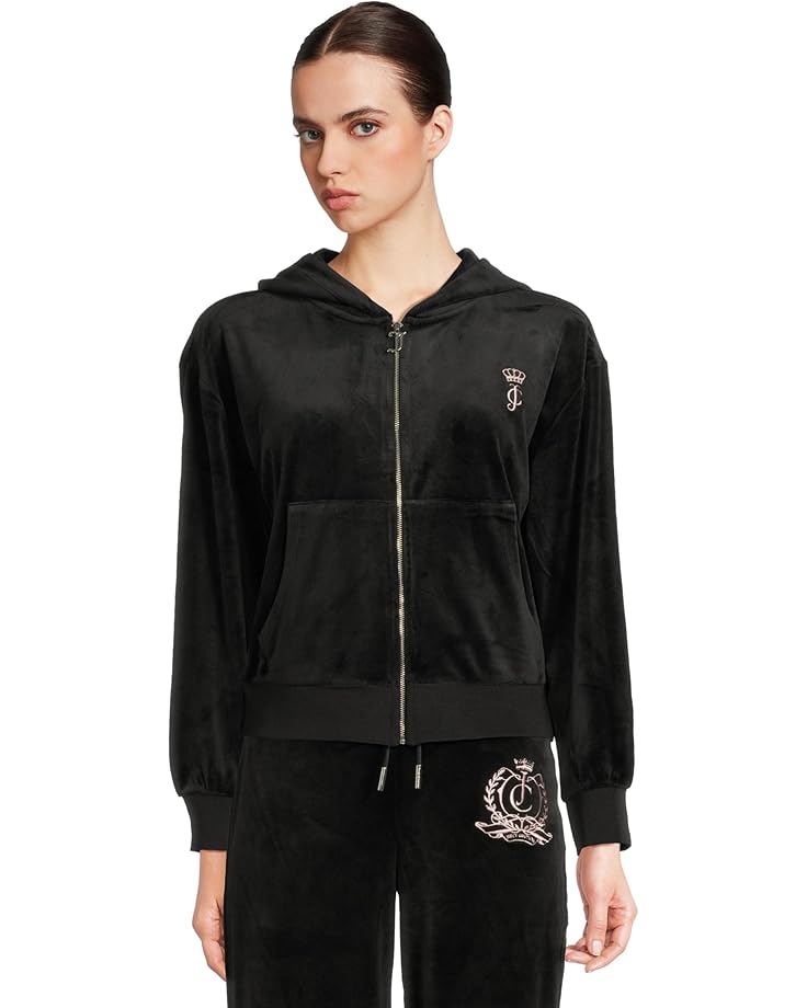 Juicy Couture Relaxed Velour Zip Hoodie - Main View