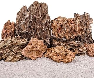 AquaOne Aquarium Steine Drachensteine 15kg Mix I Natursteine Dragon Größe S bis XL I Aquascaping Gestein I Felsen Dekoration I