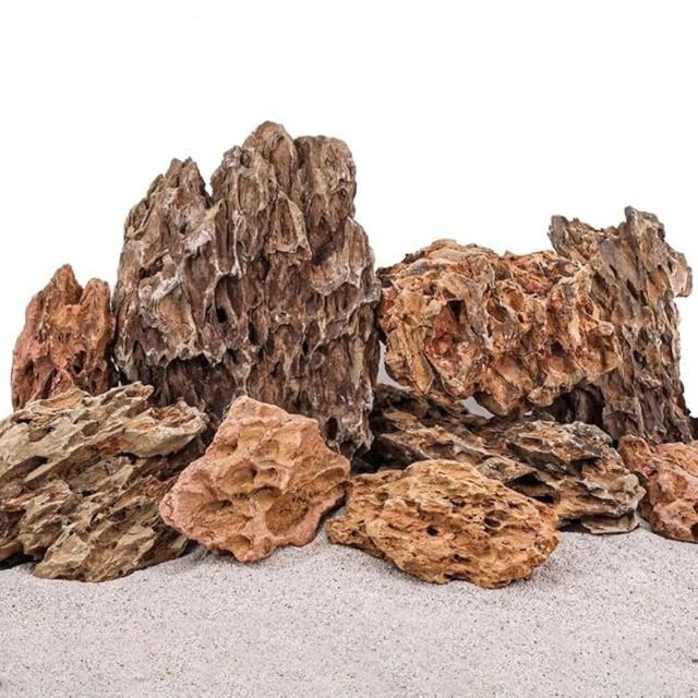 AquaOne Piedras de dragón para acuario, 10 kg, mezcla de piedras naturales, tamaño S a XL