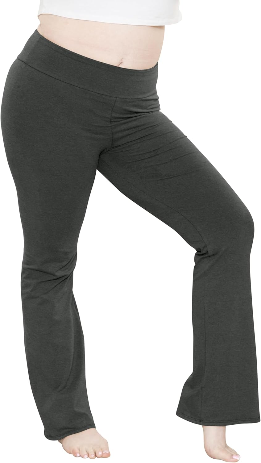 STRETCH IS COMFORT Women Plus Size High Waist Cotton Bootcut Yoga Pants | XL-7X