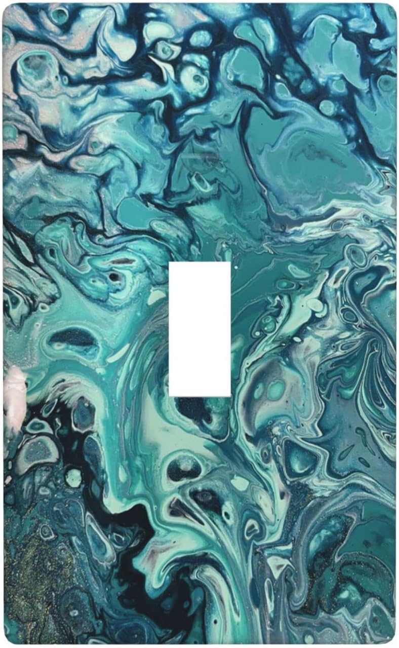 BBRFEPB Blue Marble Texture Light Switch Cover Decorative Wall plate