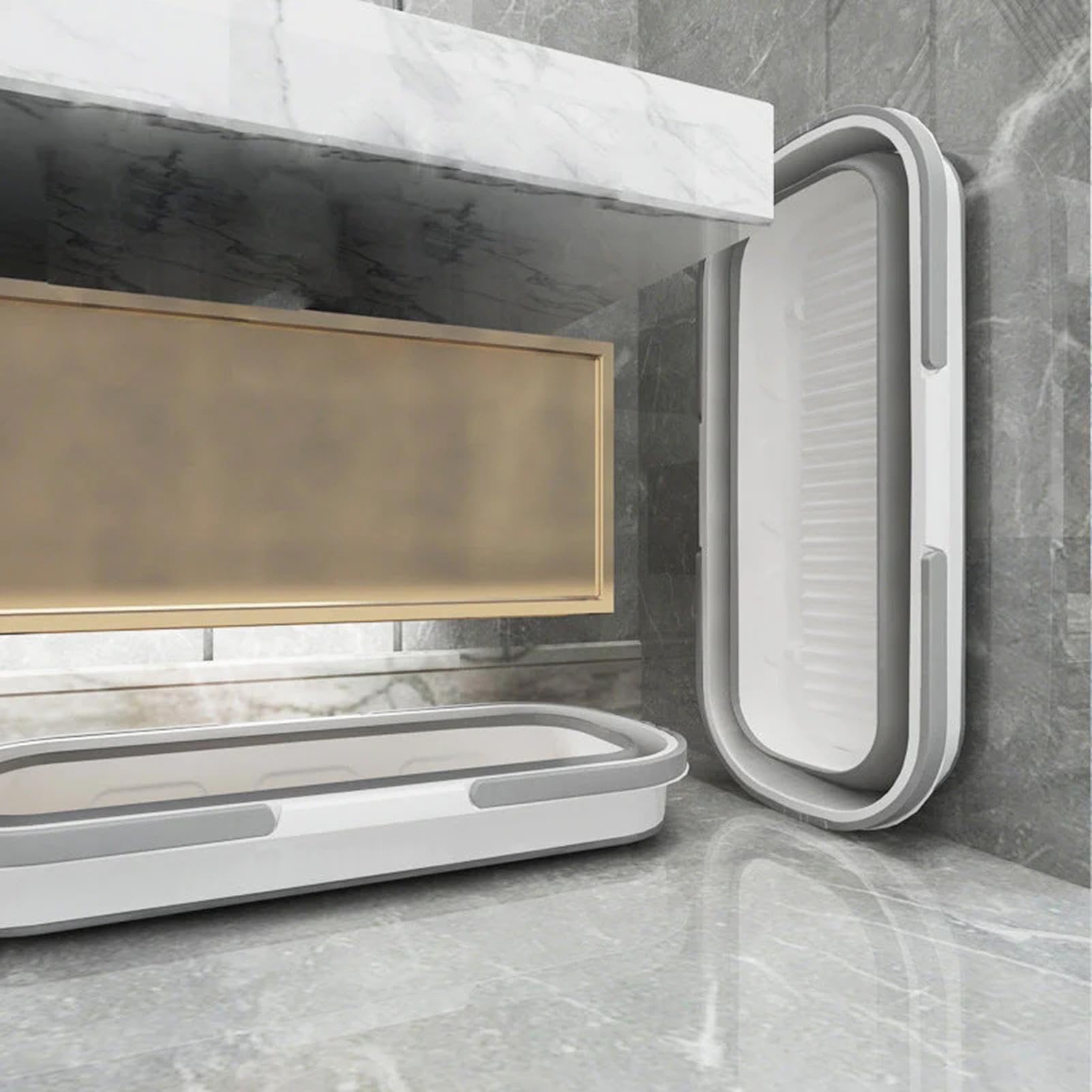 Cubo de fregona | Cubo de fregona plegable - Lavabo con ruedas | Cubo de limpieza rectangular multiusos con 2 asas, 3,17 galones para trapeadores