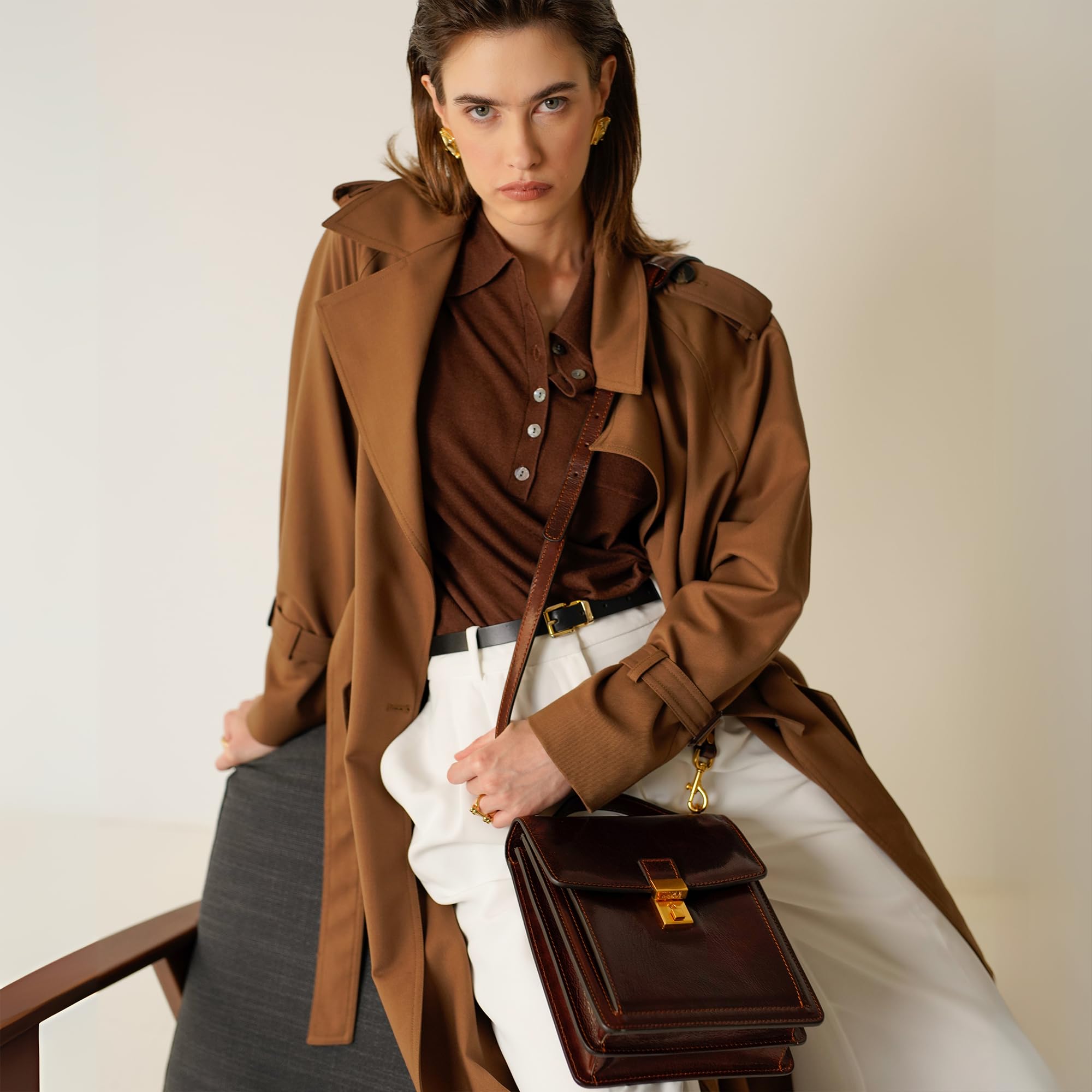 Time Resistance - Petite mallette en cuir pour homme - Sac Bandoulière