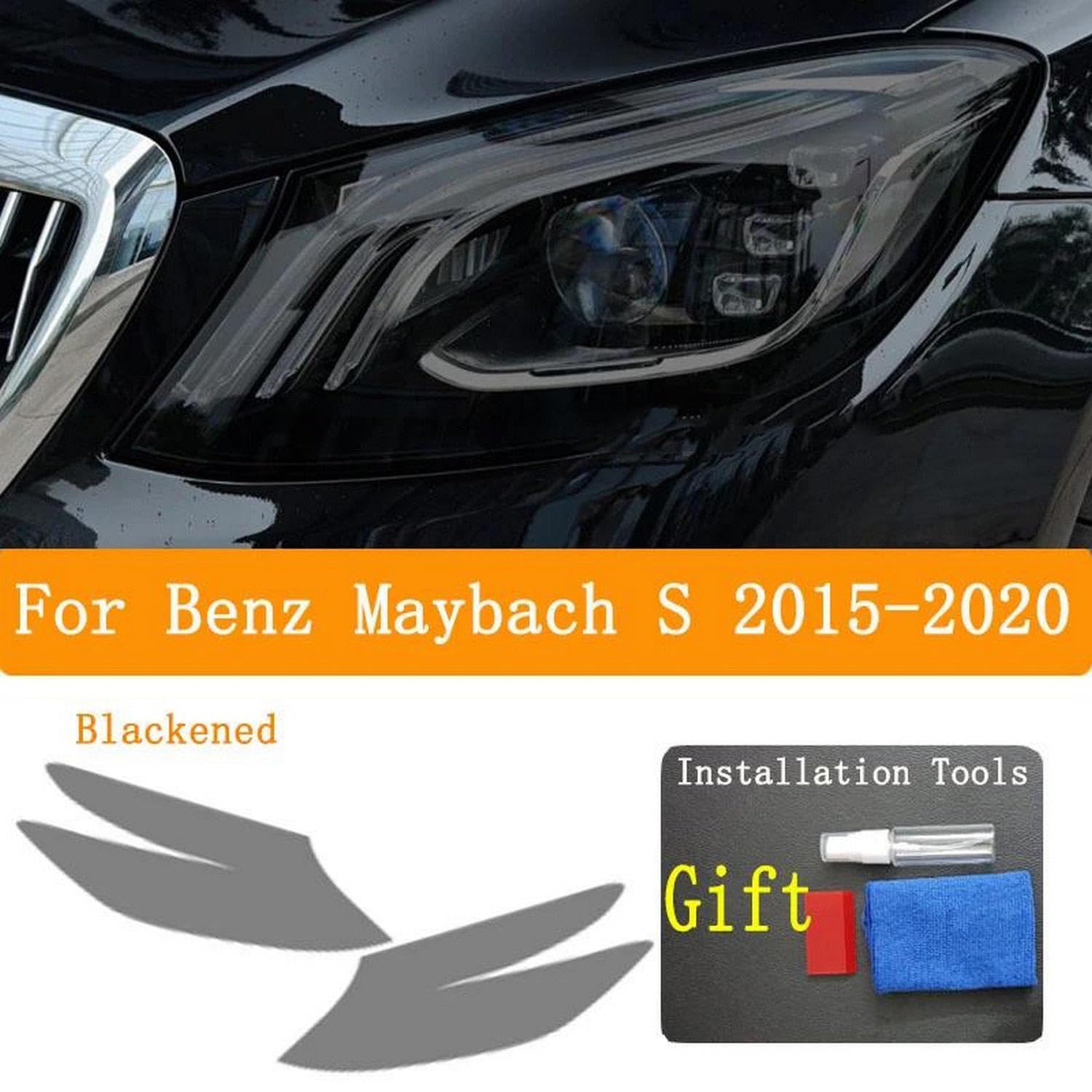Reflektor samochodowy tylne światło folia ochronna reflektor winyl renowacja przezroczysta czarna naklejka na światło, do Benz Maybach S 2015-2020