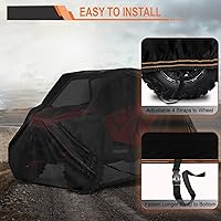 Vista 3 de Funda UTV de 4 plazas resistente con cremallera 420D impermeable para Kawasaki Teryx 4 Krx 4 Mule, Polaris Ranger Crew 570 1000 RZR General 4