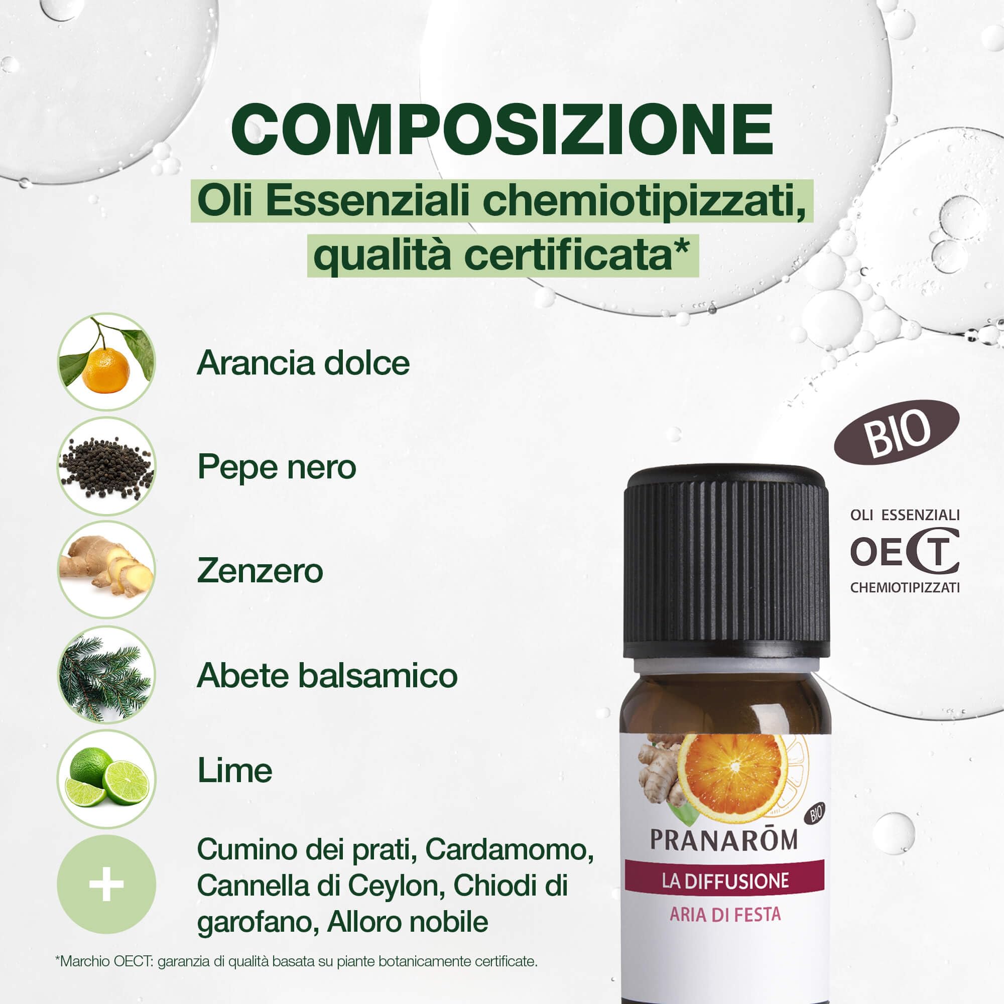 Pranarôm Espíritu Festivo Bio Aceites Esenciales Difusión 30 ml | Sinergia ecológica para difusión · Aroma festivo y cálido para el hogar · Bienestar y ambiente acogedor