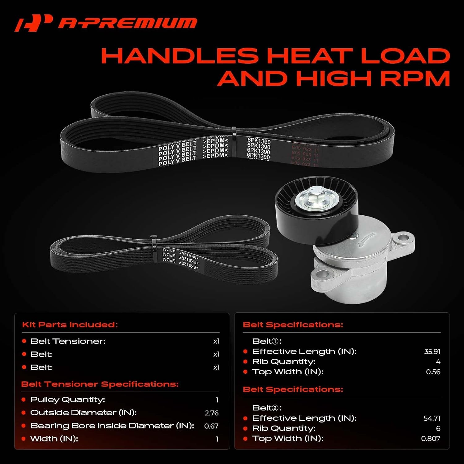 A-Premium Engine Serpentine Belt Drive Kit image 3
