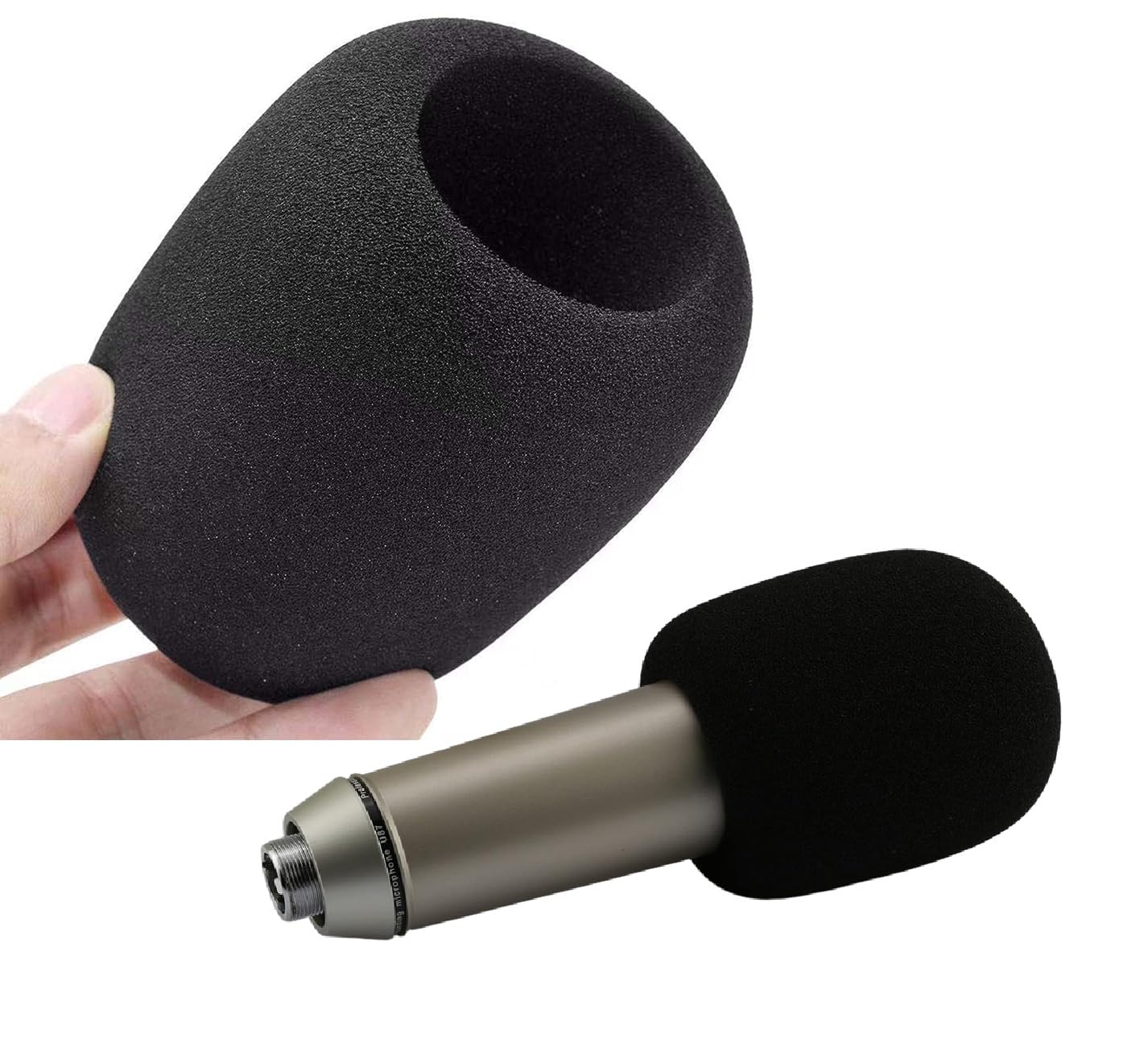 2 pezzi U87 - Cuffia per microfono in schiuma, microfono e parabrezza in schiuma, professionale, per ridurre il rumore, compatibile con Neu mann U87, U87ai, TLM103, lavabili con acqua