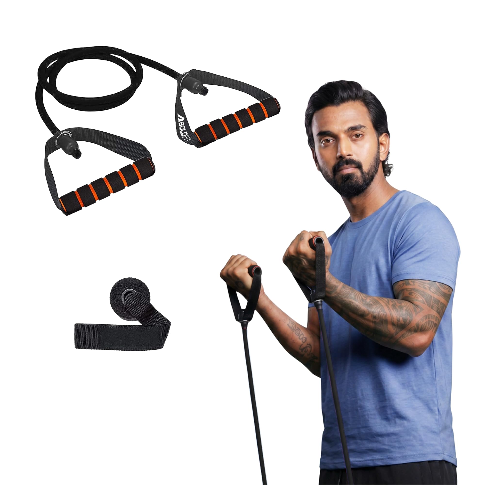 Boldfit Resistance Band Set with Handles, Portable Toning Tubes with D