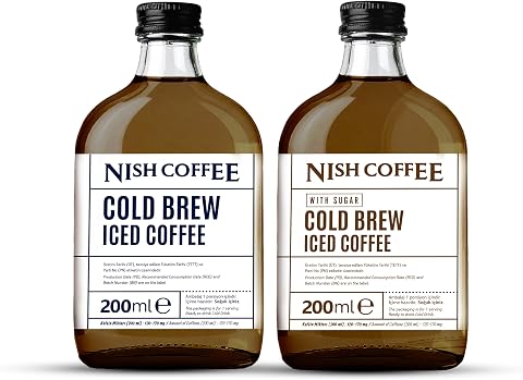Nish Coffee Cold Brew 2'li Set (Şekerli-Şekersiz) 2x200 ML - Cam Şişe